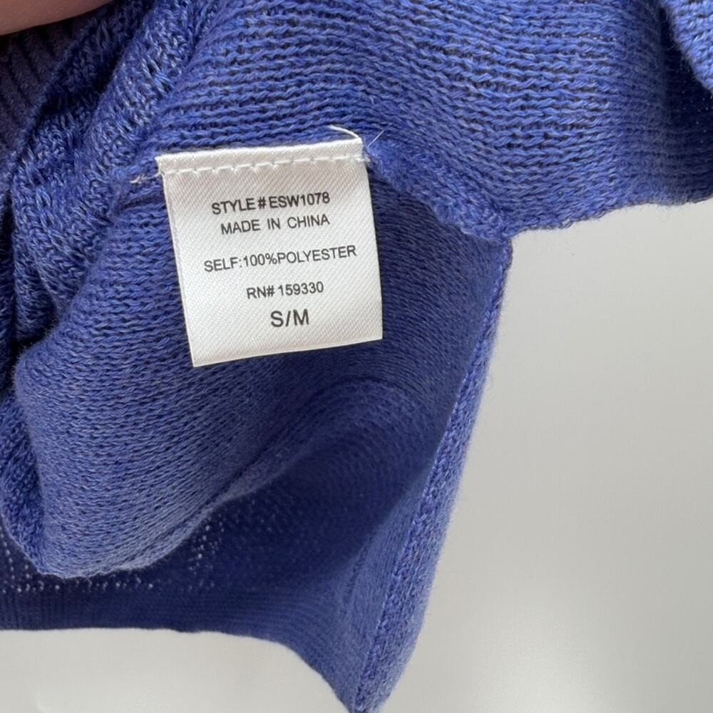 Heyson Women's Lightweight Knot Scoop Neck Sweater - Blue - S/M - NWT - Picture 4 of 5